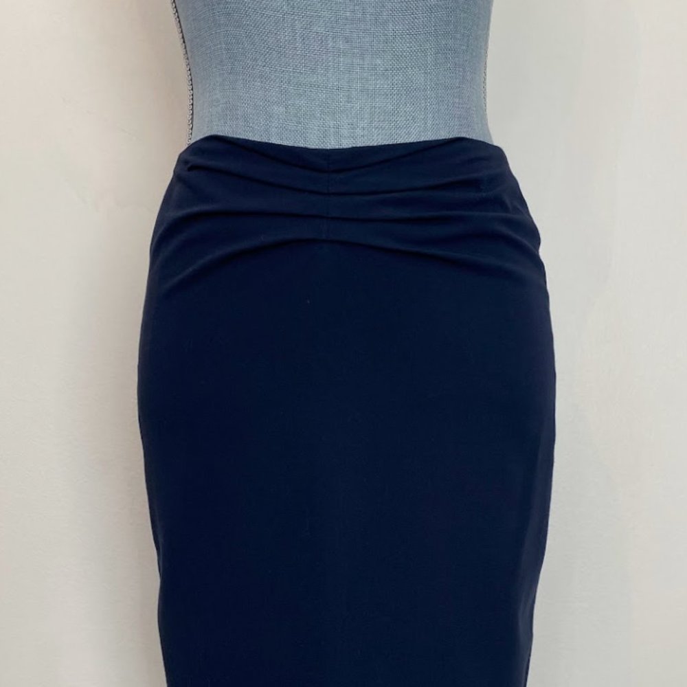 Franco Mirabeli Navy Blue Pencil Skirt